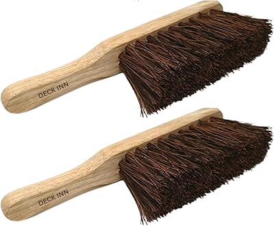 DECK INN Stiff Bassine Bristle Hand Brush Natural Wood 275mm Heavy Duty Scrub