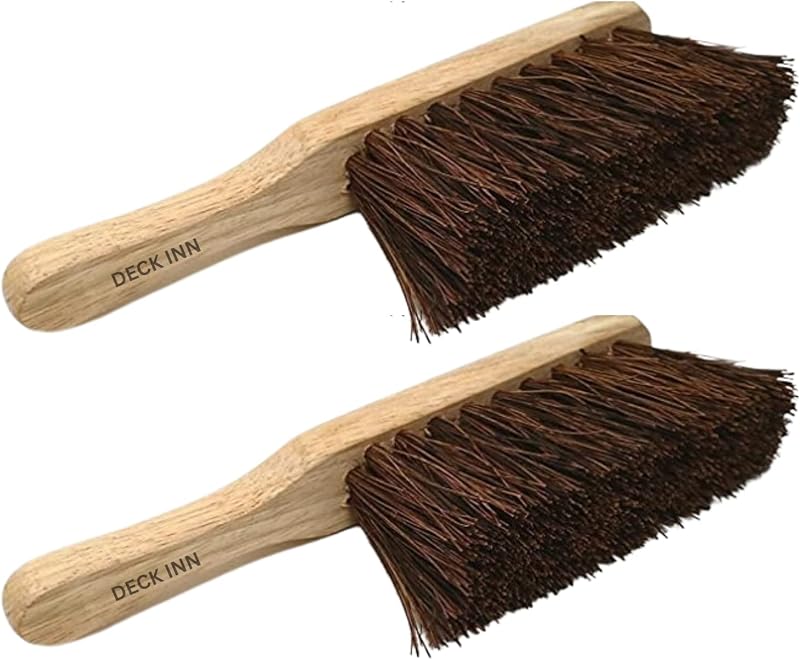 DECK INN Stiff Bassine Bristle Hand Brush Natural Wood 275mm Heavy Duty Scrub