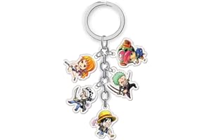 ZKTSRY One Piece Keychain, Anime Figure Roronoa Zoro Luffy Keychains Anime Keychains Acrylic Keychains Double-Sided Pattern