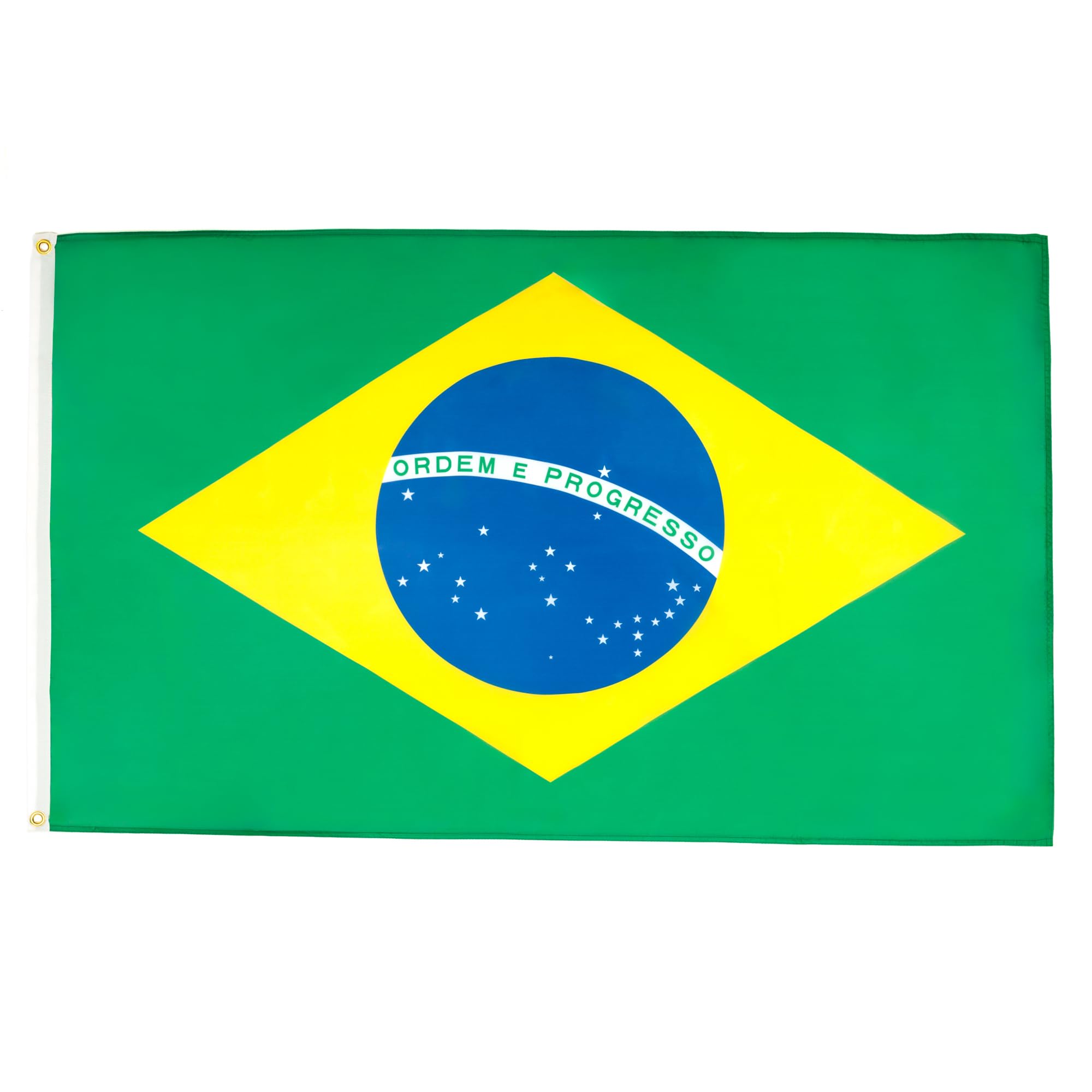 AZ FLAG - Brazil Flag - 2x3 Ft - 100D Polyester Brazilian Banner with Two Metal Grommets - Fade Resistant - Vivid Colors - 2' x 3' Feet - 90x60 Cm — image 1