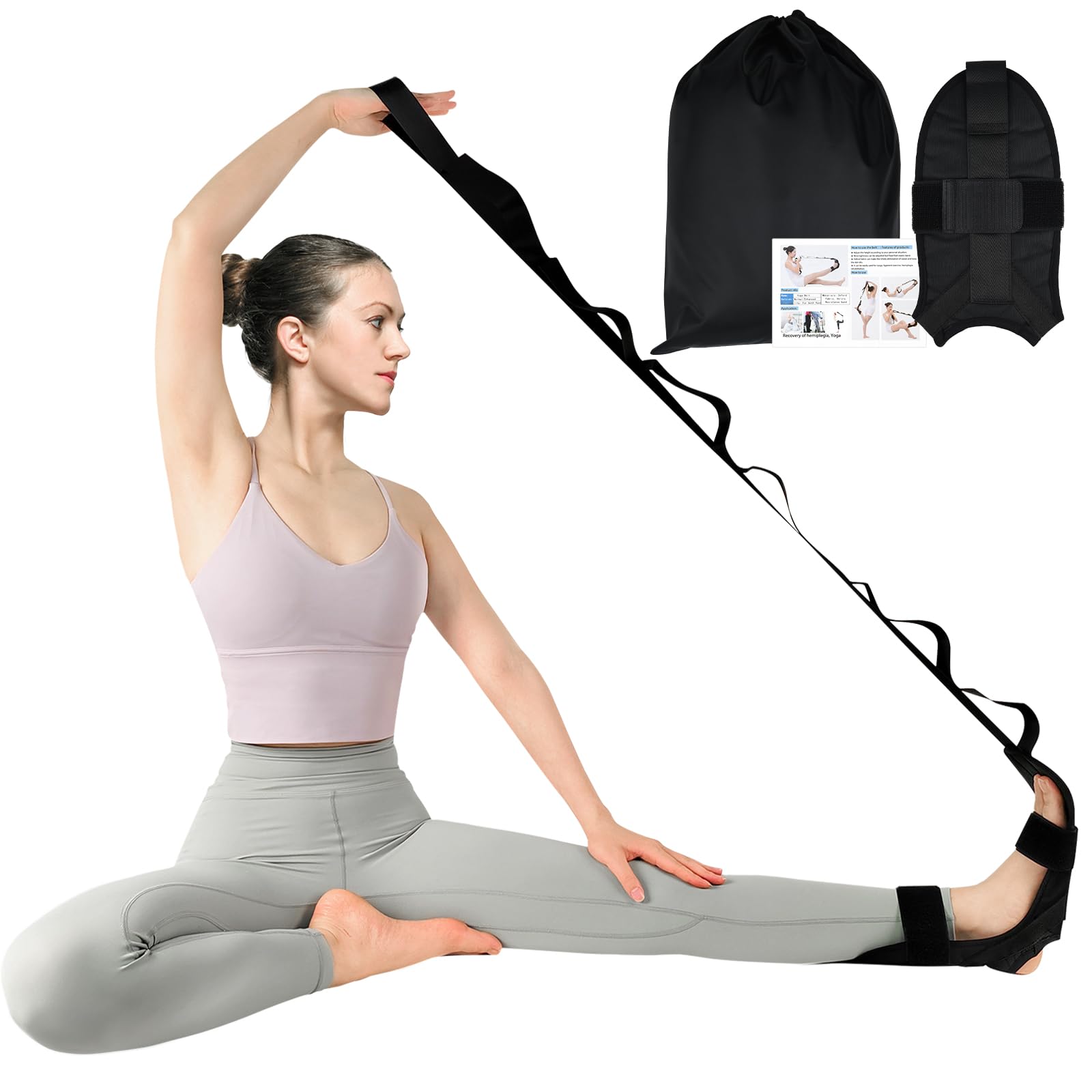 Yoga Stretching Strap,Peaken Flexstrap ​Leg Stretcher Strap with 7 Adjustable loops,Fascia Stretcher for Physical Therapy,Plantar Fasciitis Relief,Pilates,Dance,Gymnastics