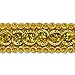 Trims By The Yard Trish Sequin Metallic Braid Trim, 7/8-Inch Versatile Sequins for Crafts, Washable Sequin Trim for Costumes or Party Decorations, 20-Yard Cut Gold