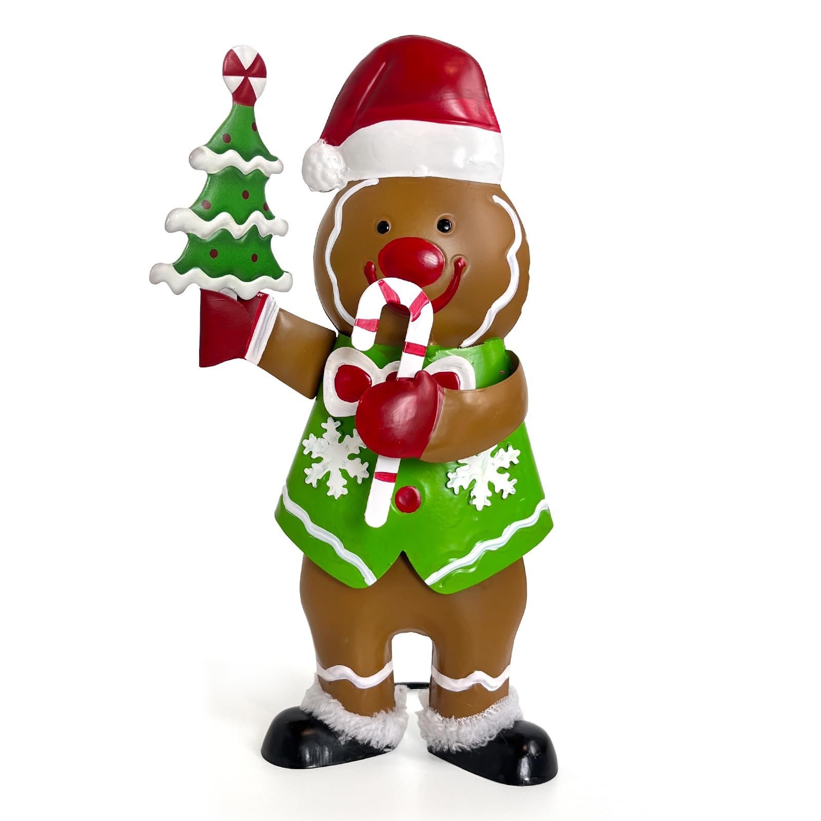 Photo 1 of LIFFY Gingerbread Man Statue Christmas Decoration - Handmade Christmas Figurines for Indoor Home Decor - Unique Gift Ideas, with DIY Lights for Warm Holiday Decor