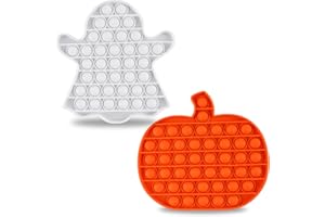 DEARIDAP 2 PCS Halloween Fidget Toys, Pumpkin Ghost Silicone Bubble Fidget Toys, Stress Anxiety Relief Push Tools for Kids, Adults, Halloween Party Favors