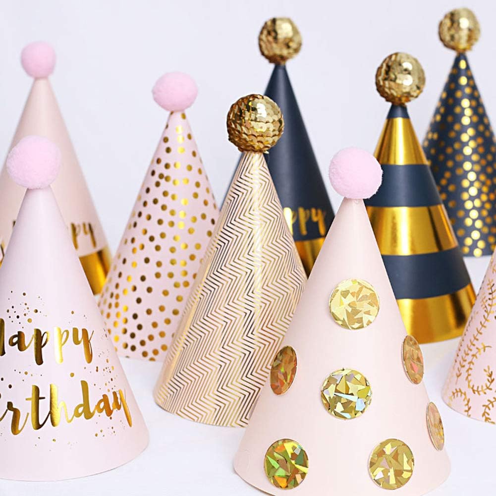 12PCS Happy Birthday Party Hats Cute Hats Kids Hats Unisex Adult Size Fancy Dress Party Hats …: Clothing