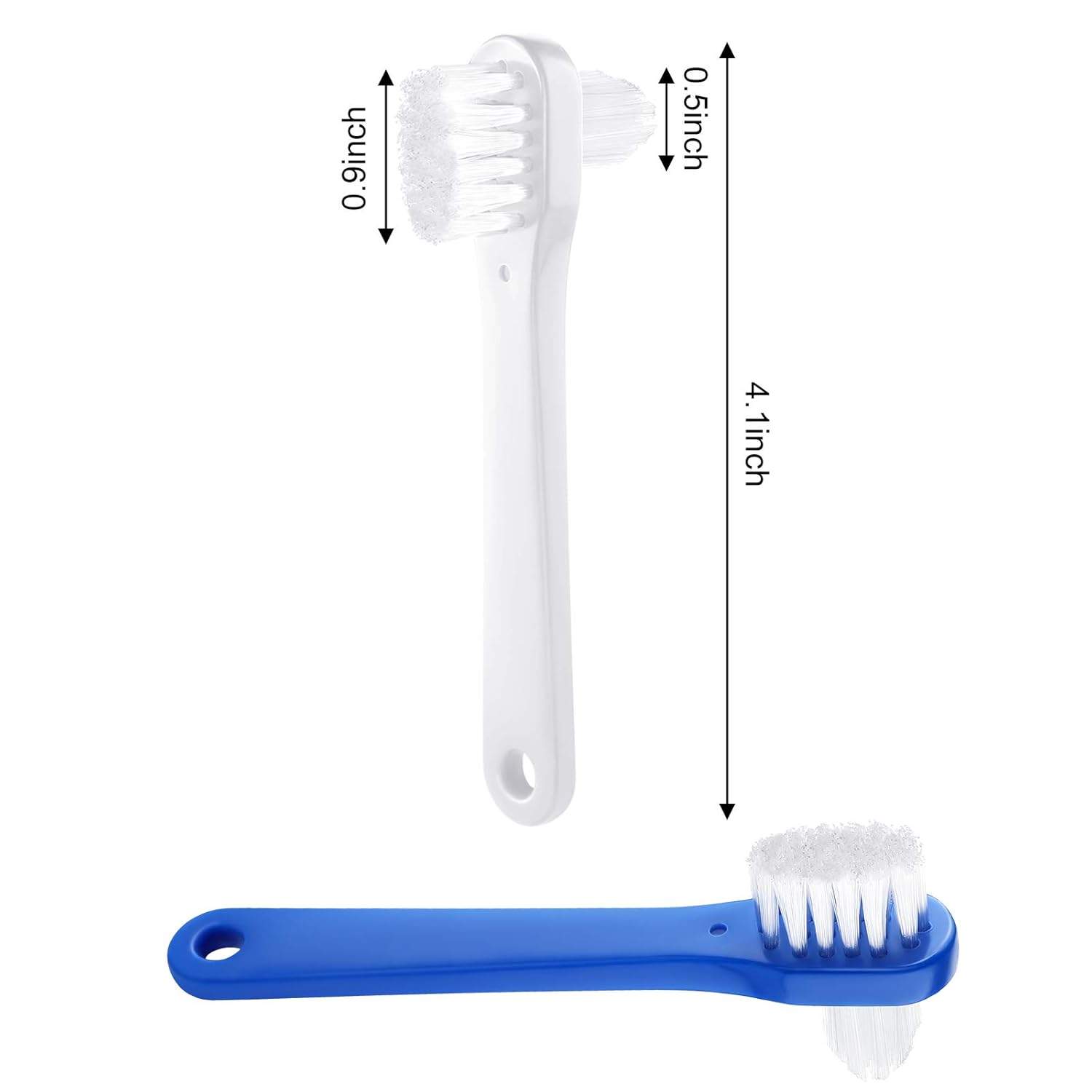 6 Pieces Denture Brush Dual Head Toothbrushes Hard Denture Cleaning Brush Denture Toothbrush Cleaning Brush False Teeth Brush Toothbrush for False Teeth Cleaning, 2 Colors : Beauty