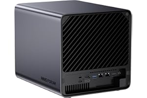 MINISFORUM N5 Pro-P370 5-Bay Desktop NAS(0+128GB), AMD Ryzen AI 9 HX Pro 370 12C/24T Up to 5.1GHz, 10GbE+5GbE, 3× M.2/U.2, OC