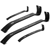 WOTAHI 4-Piece Flat Pry Bar Crowbar Set High Carbon Steel Forged | 15",12",7",5.25" Heavy Duty Nail Puller, Utility Claw Bar, Wonder Bar, Mini Pry Bar, Nail,baseboard and trim removal tool kit