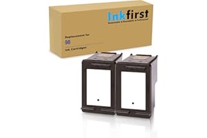2 Inkfirst Remanufactured Ink Cartridges 98 C9364WN Replacement for HP 98 C9364WN Photosmart 2570 2575 8049 8050 C4140 C4150 