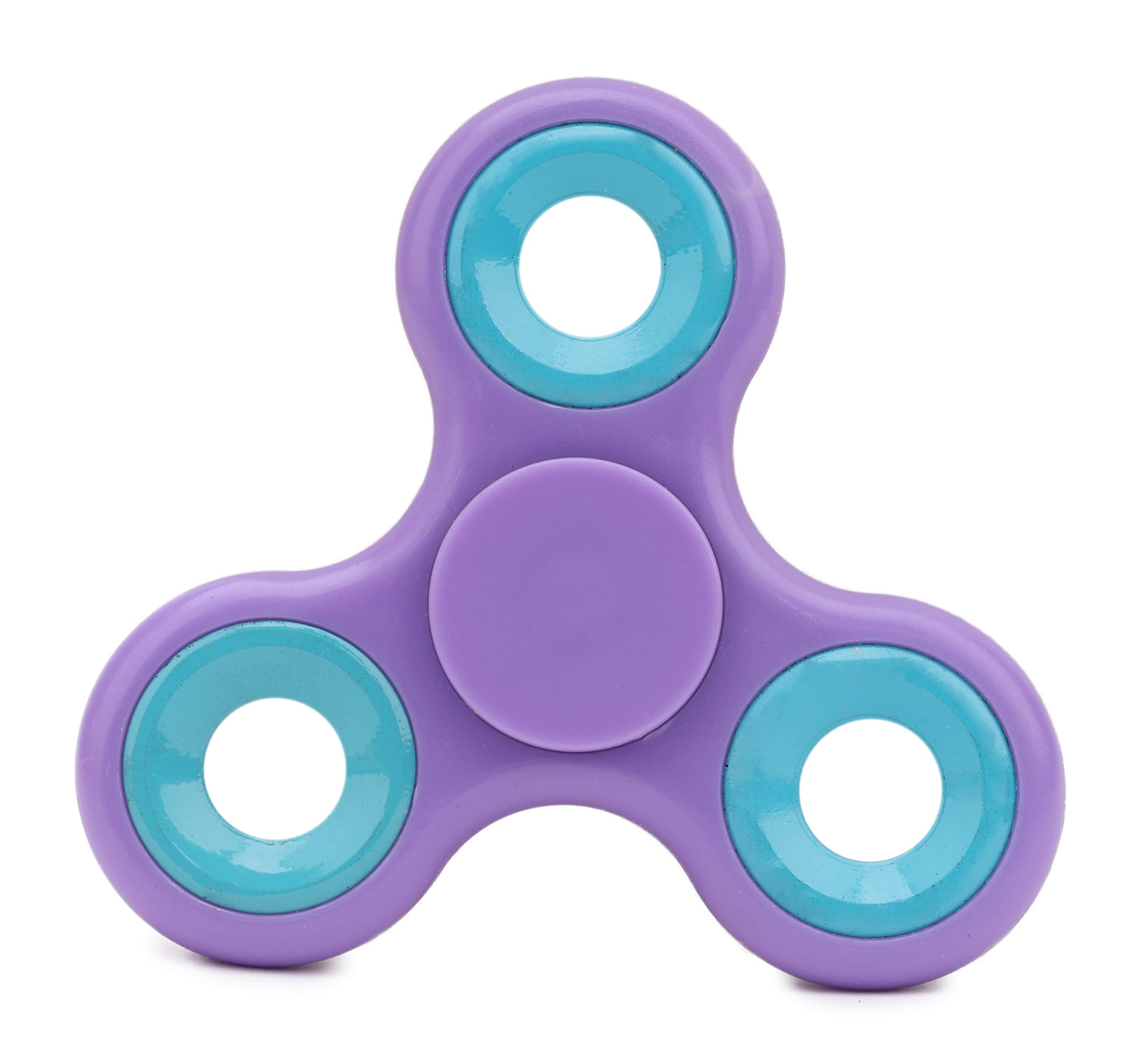 Toyland® Fidget Hand Spinner - Stress and Anxiety Relief - Assorted Colours (Purple Spinner & Light Blue Rings)