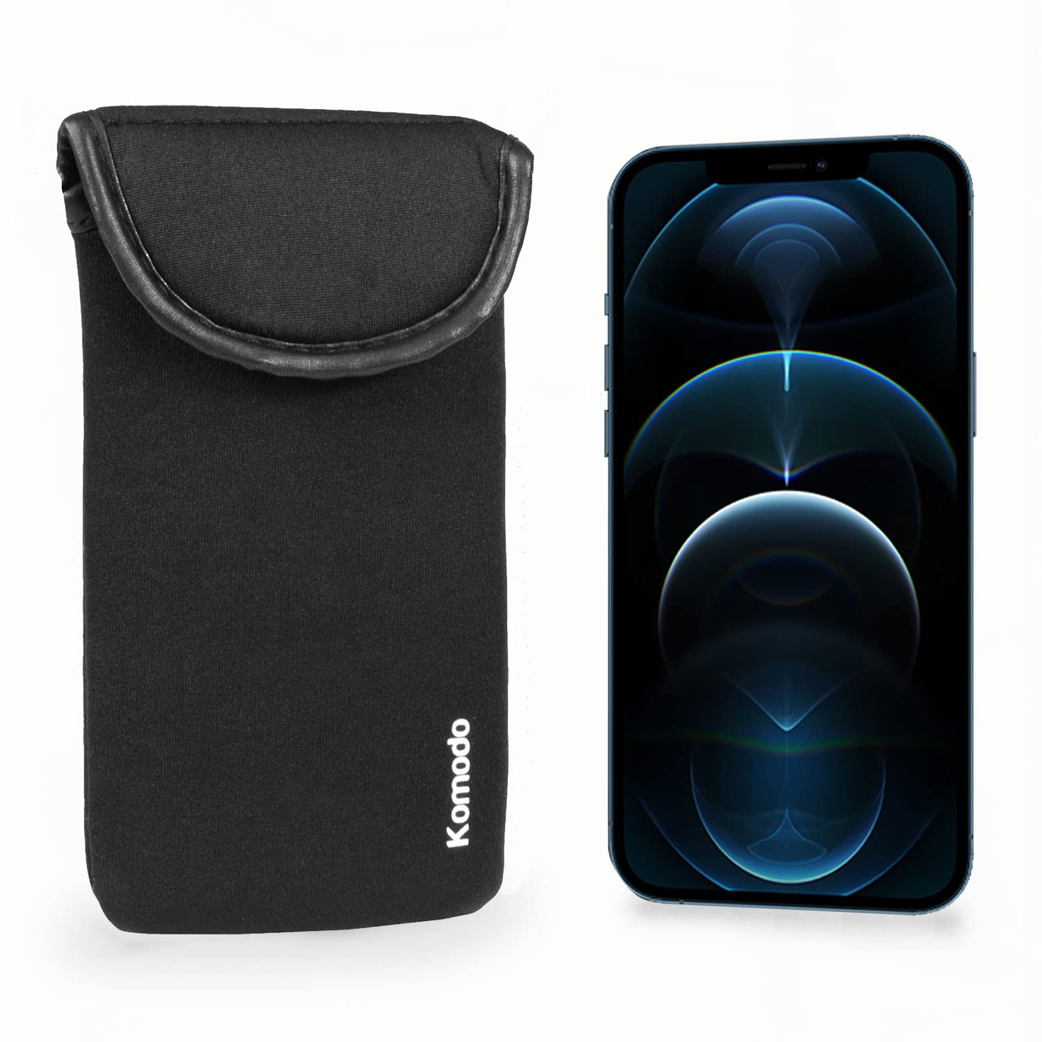 KOMODO Neoprene Case for Apple iPhone XR - Black Phone Pouch Sock Cover