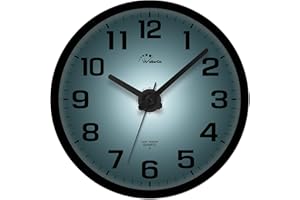 WallarGe Night Light Wall Clock for Bedroom - Silent Lighted up Wall Clock Glow in The Dark, Battery Operated for Living Room/Kitchen, Easy to Read Large Digital Display, 12 Inch