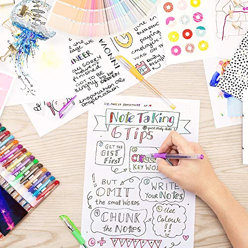 Tanmit 100 Coloring Gel Pens Set for Adults Coloring Books Gel Colored