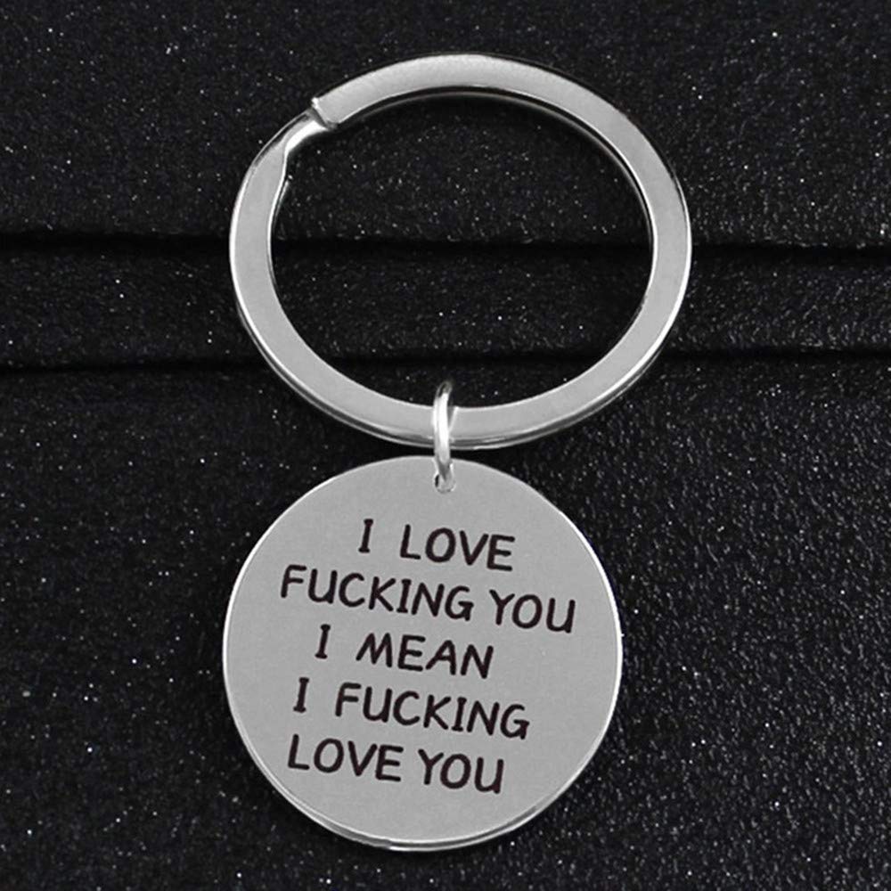 Runalp I Love Fucking You I Mean I Fucking Love You, Funny Keychain, for Lovers and Couples