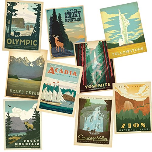 Top 10 National Parks Vinyl Sticker Set is great for the National Park Service birthday celebration