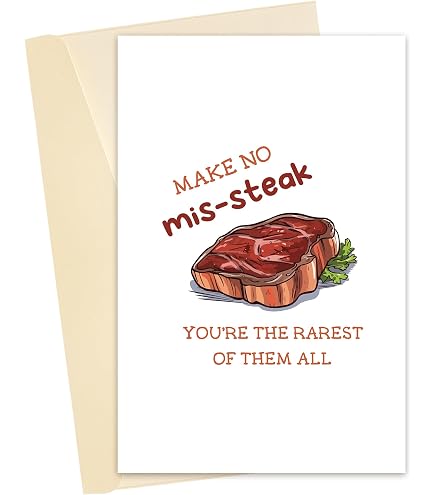 rare steak birthday card Amazon.com : Funny Steak Pun Birthday Card, Humorous Birthday Card for Steak  Lovers, Valentines Day Card for Husband Boyfriend, Fathers Day Card for Dad  Grandpa, Make No Mis-Steak You're the Rarest of