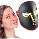Auxoliev Red Light Therapy Mask for Face,4 Modes Acne Removal Wrinkles&Redness Anti-Aging,2000mAh Rechargeable,Wirless Remote,Infrared Photon Facial Mask for Travel Yoga