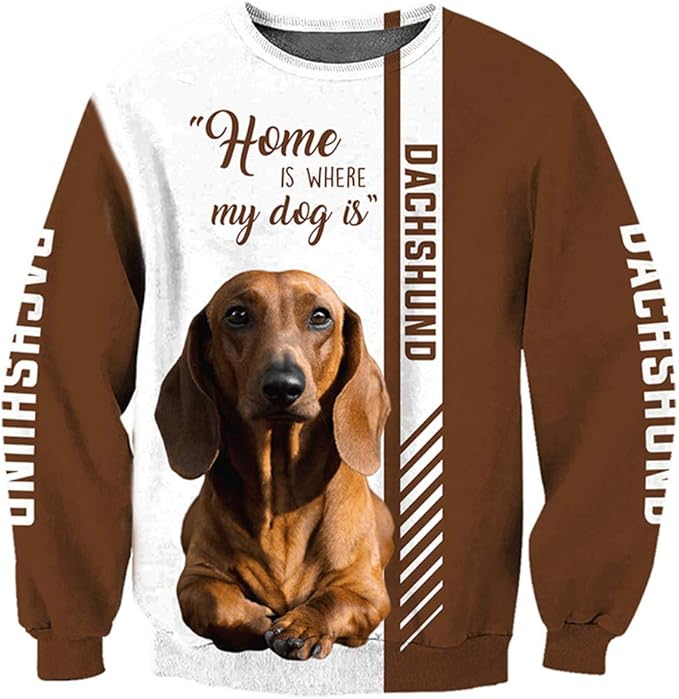 Men Women Hoodies Dachshund Dog 3D Printed Long Sleeve Sweatshirts