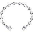 LinnaLove Heart Link Stainless Steel Interchangeable Medical Alert Bracelet