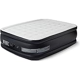 �鶹�� Basics Inflatable air Mattress, Queen 55.88cm Height Blow up Mattress with Built in Pump