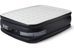 �鶹�� Basics Inflatable air Mattress, Queen 55.88cm Height Blow up Mattress with Built in Pump