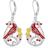 Talonior Cardinal Earrings for Women Red Cardinal Earrings Dangle Sterling Silver Bird Cardinals Jewelry Memorial Mothers Day Gifts