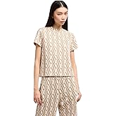 Armani Exchange womens Short Sleeve Jacquard Monogramed Sweatshirt