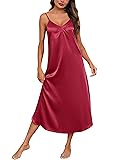 ouansyltg Long Satin Night Gown Adult Women Sexy