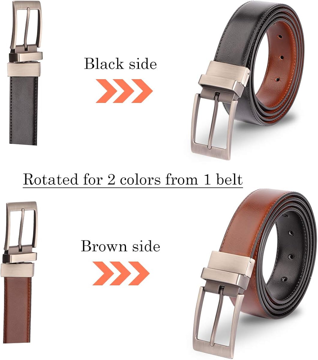 Leather Belts For Men - Mens Belt For Suits, Jeans, Uniform With Single Prong Buckle by MayBest: Clothing