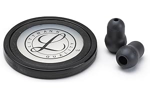 3M Littmann Stethoscope Spare Parts Kit – Black, Compatible with Master Cardiology™, Includes Snap Tight Soft-Sealing Small Eartips, Tunable Diaphragm & Rim, 40011