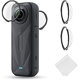 K&F Concept Premium Lens Guards Compatible for Insta360 X5, 9H Hardness High Transparency Tempered Optical Glass Lens Protect