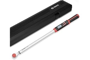 VANPO 1/2-Inch Drive Digital Torque Wrench(12.5-250.8 ft-lbs./17-340Nm), Accurate to ±2%, Electronic Torque Wrench Set with Buzzer & LED Indicator for Bike Moto Car