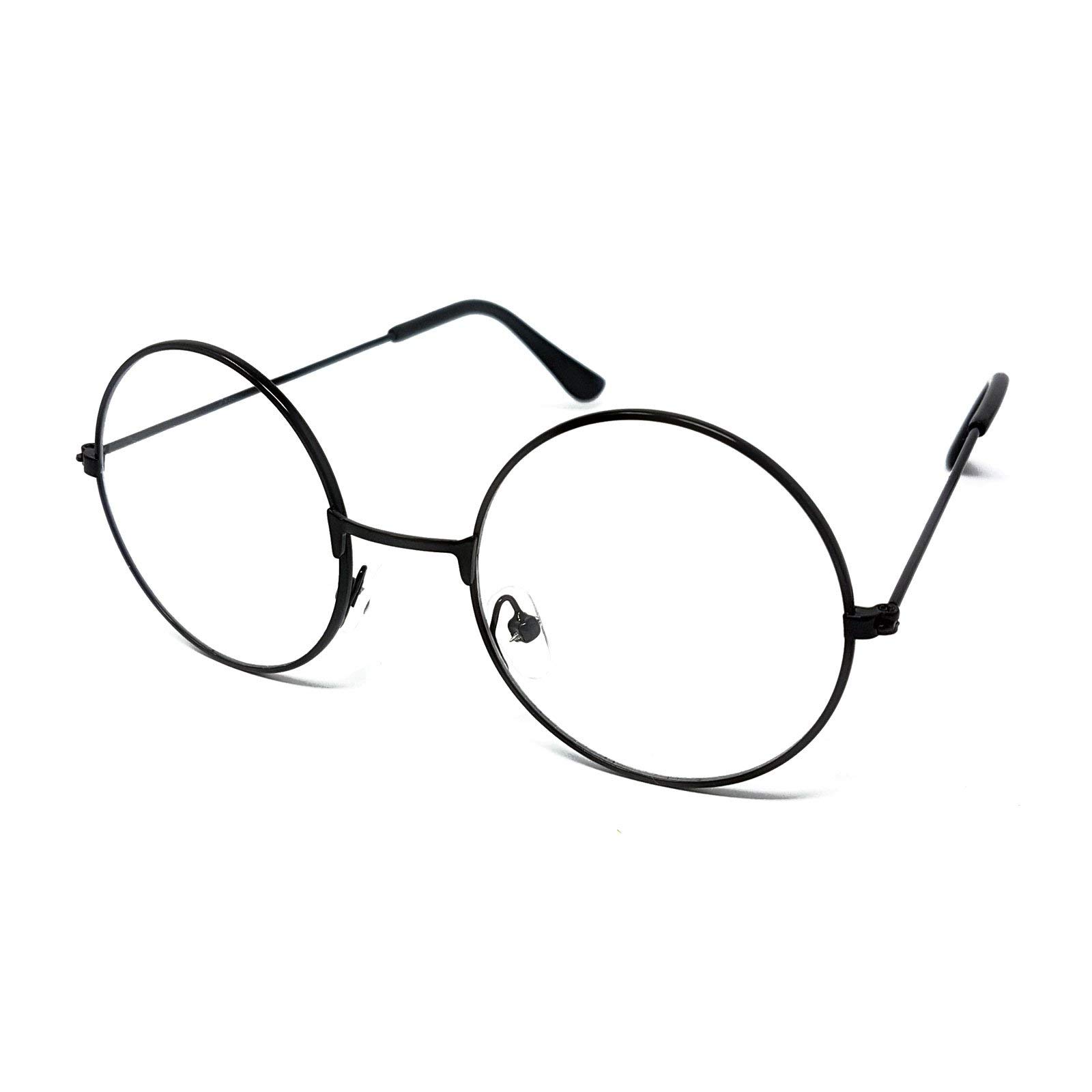 WS UK Kids Metal Frame Wizard Glasses with Clear Lens [Black]