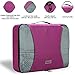 Homdox 4 Piece Set Packing Cubes with Laundry Bag (Honeycomb Fabric Rose Red)