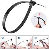 Yaluzibi Black Cable Ties 100 Pack 10 inch UV Resistant Heavy Duty Zip Ties view 4