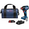 BOSCH GDX18V-1860CB15 18V Connected-Ready Two-In-One 1/4 In. and 1/2 In. Bit/Socket Impact Driver/Wrench Kit with (1) CORE18V 4 Ah Advanced Power Battery