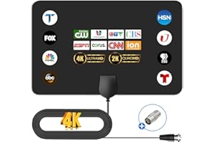 FORTREK TV Antenna Indoor for Local Channels, 2025 Long Range Antenna for Smart TV, Easy to Install, Digital TV Antenna for All Smart/Old TVs, Supports 4K 1080P HD VHF UHF