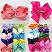 XIMA 20pcs 8inch baby Boutique Grosgrain Ribbon Hair Bows Clips for Baby girls Hair bows (With Alligator, Mixcolors)