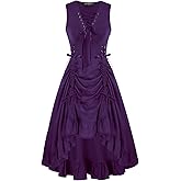 Scarlet Darkness Renaissance Steampunk Dress Lace Up High Low Dress Pirate Costume