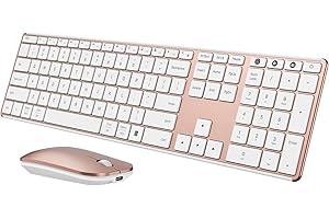 seenda Wireless Bluetooth Keyboard and Mouse Combo, SKM64-3 Rechargeable Slim Quiet Keyboard Mouse, 3 Multi-Device Connection