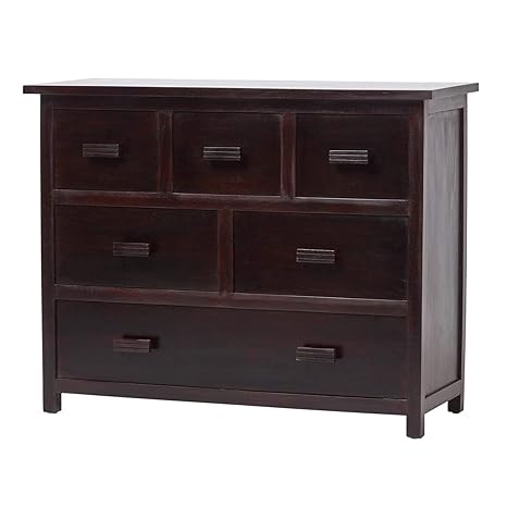 Dakota Wooden Bedroom Furniture Chest Of Drawers Dark Mango Wood