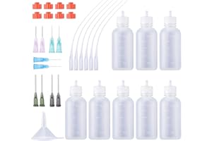 Pimoys 8 Pcs Glue Applicator Bottles,50 ml Precision Tip Applicator Bottles with Blunt Needle Tip 14ga 16ga 18ga 20ga for Glue Applications,Craft Art Project and Paint Quilling Craft