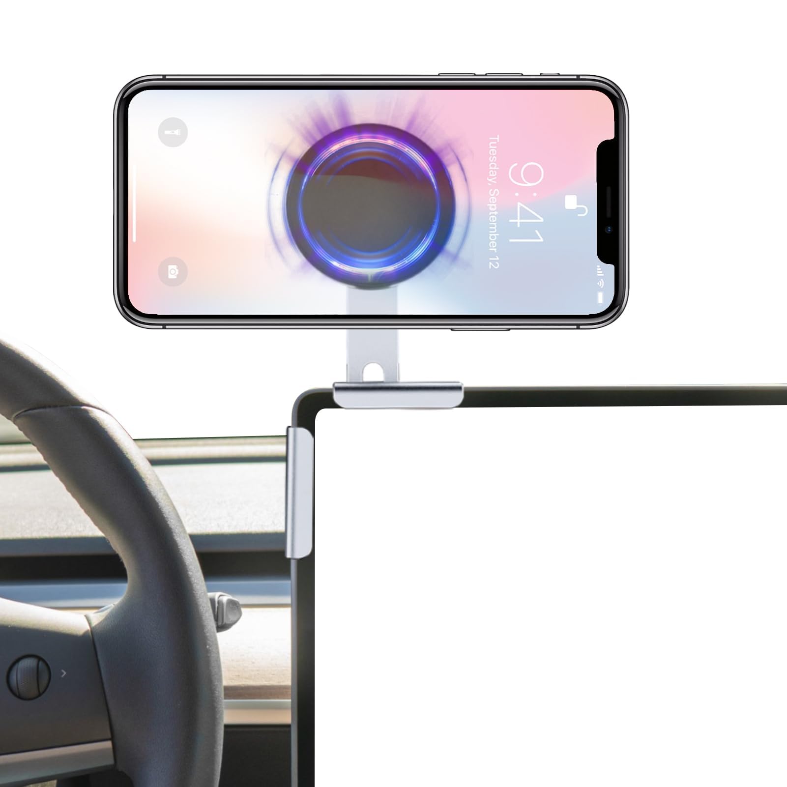 TTCR-II Mag-safe Car Phone Mount Compatible with Model 3/Y 2022 2023 2024, Magnetic Car Phone Holder for Y TouchScreen,Model 3 Phone-Cradle Rotate 360° 3/Y Car Accessories