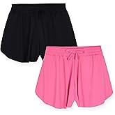 Sweet Butterfly Girls Flyaway Shorts for Sports Play and Casual Wear 2 Pack Soft Summer Shorts for Kids