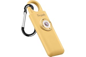 THOPEB The Original Personal Safety Alarm for Womenn by Women– Loud Siren Birdie Sound, Strobe SOS LED Light, Be Safe with Personal Alarm– Self Defense Keychain for College Essentials (Metallic Gold)