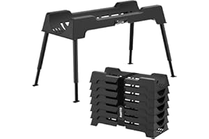 PAHTTO RV Sewer Hose Support, 15FT Heavy-Duty Camper Waste Hose Holder with 7 Foldable Sections, Adjustable & Stable Waste Drainage Support with Strap, Stackable & Weather-Resistant