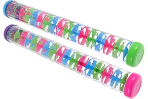 FELTECHELECTR 2pcs Rain Stick Shaker Musical Sound Tube for Boys and Girls Toddlers Sensory Rain Instrument Toy Spiral Design