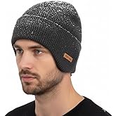 TOP-EX DryKnit™ Waterproof Fleece Lined XL XXL Ear Flap 50% Merino Wool Cold Weather Ski Running Beanies