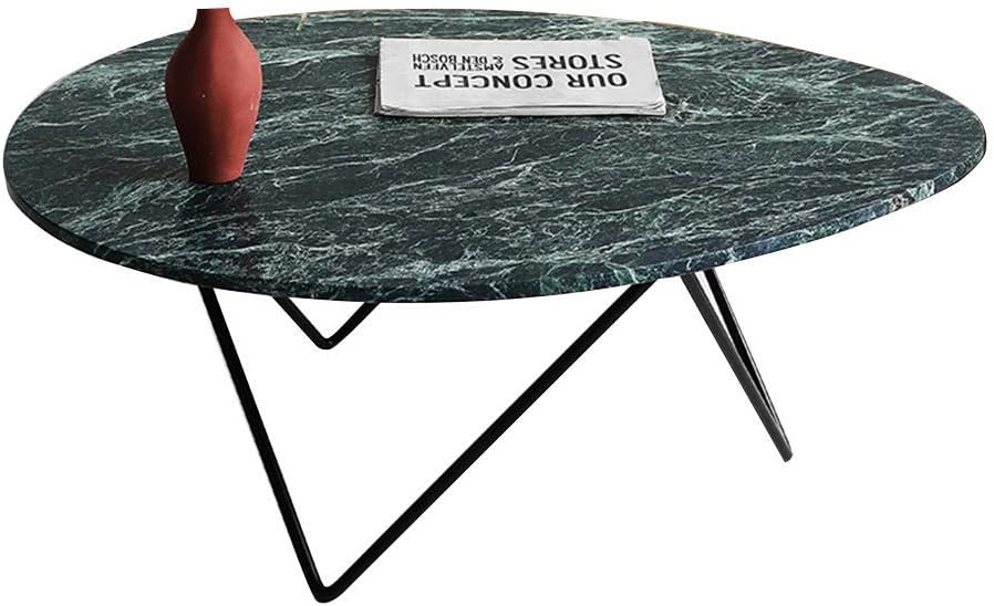 WGFGXQ coffee table EggShaped Green Marble Coffee Table