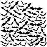 60 Pack Halloween Decorations Scary Bats 3D Black Bats Wall Decals -Home Decor or Halloween Party Supplies (Assorted Size)